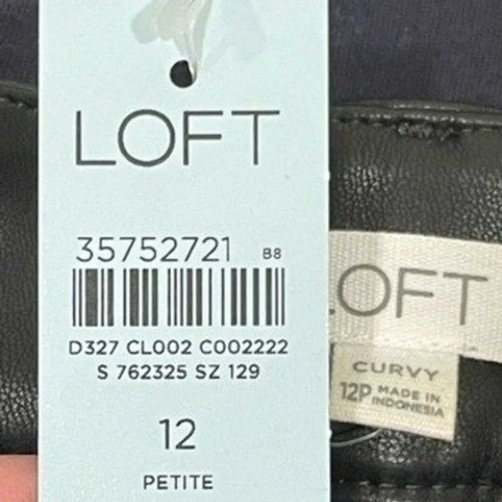 NWT LOFT Faux‎ Leather Pants Size 12P Black *READ*